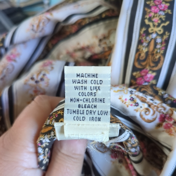 Lucky Brand Vintage 70s Fleur de Lis Pattern Button Down Shirt Size Large - Picture 8 of 9